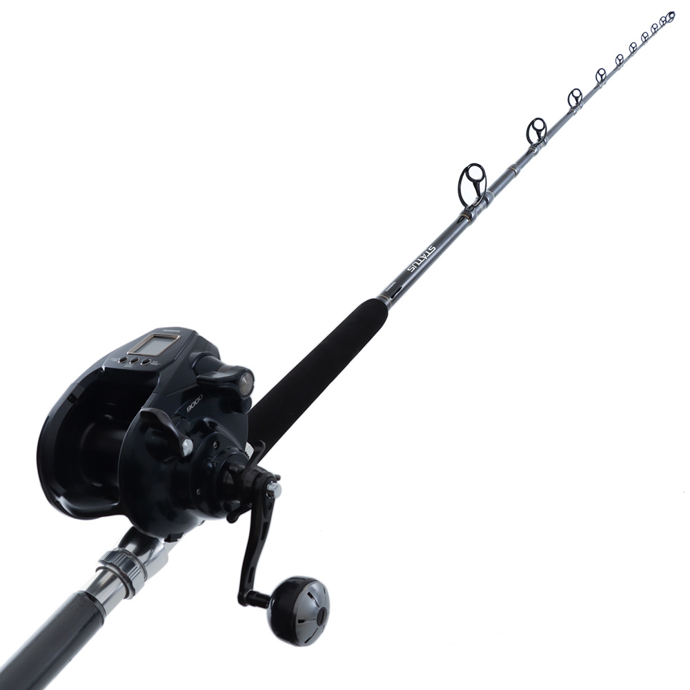 Shimano Forcemaster 9000A Status Blue Water Carbon Straight Butt Electric Drone Combo 8ft 24-37kg 3pc