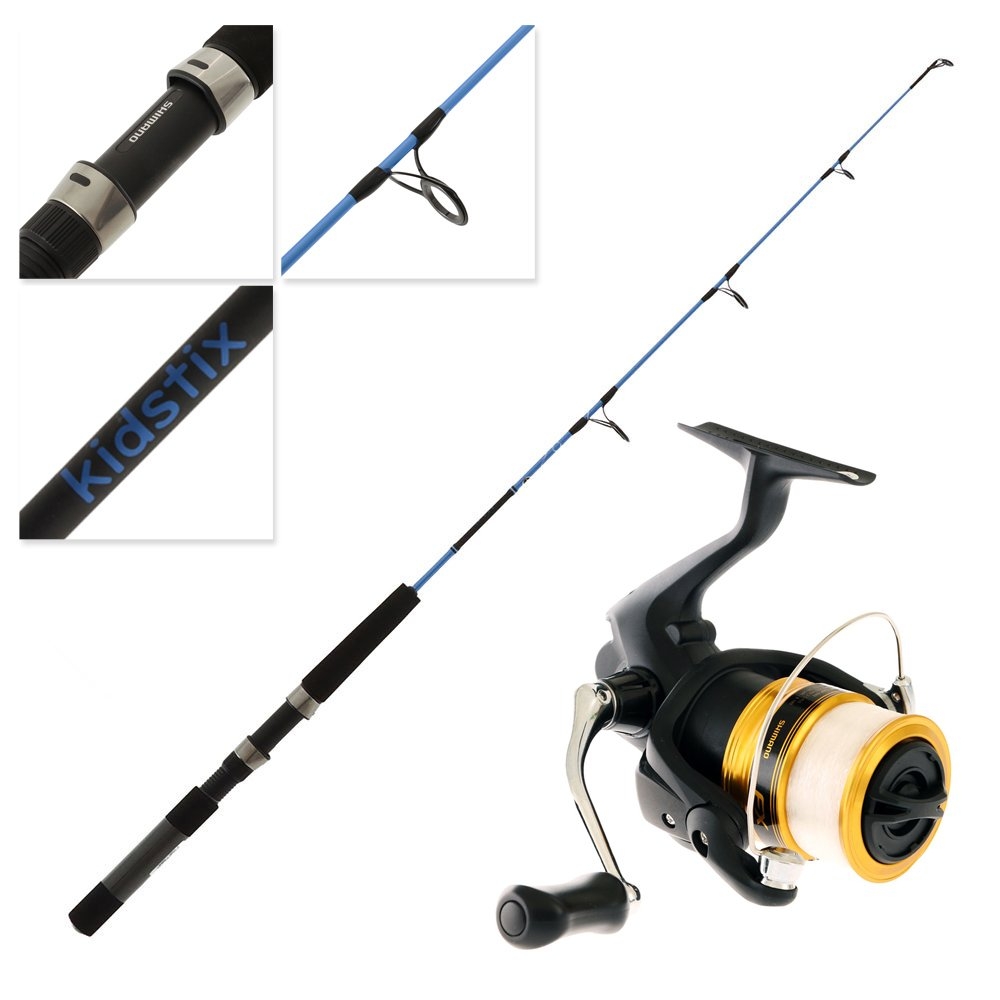 Shimano FX 2500 FC Kidstix Kids Spin Combo 3ft 5in 3-5kg 1pc Metallic Blue