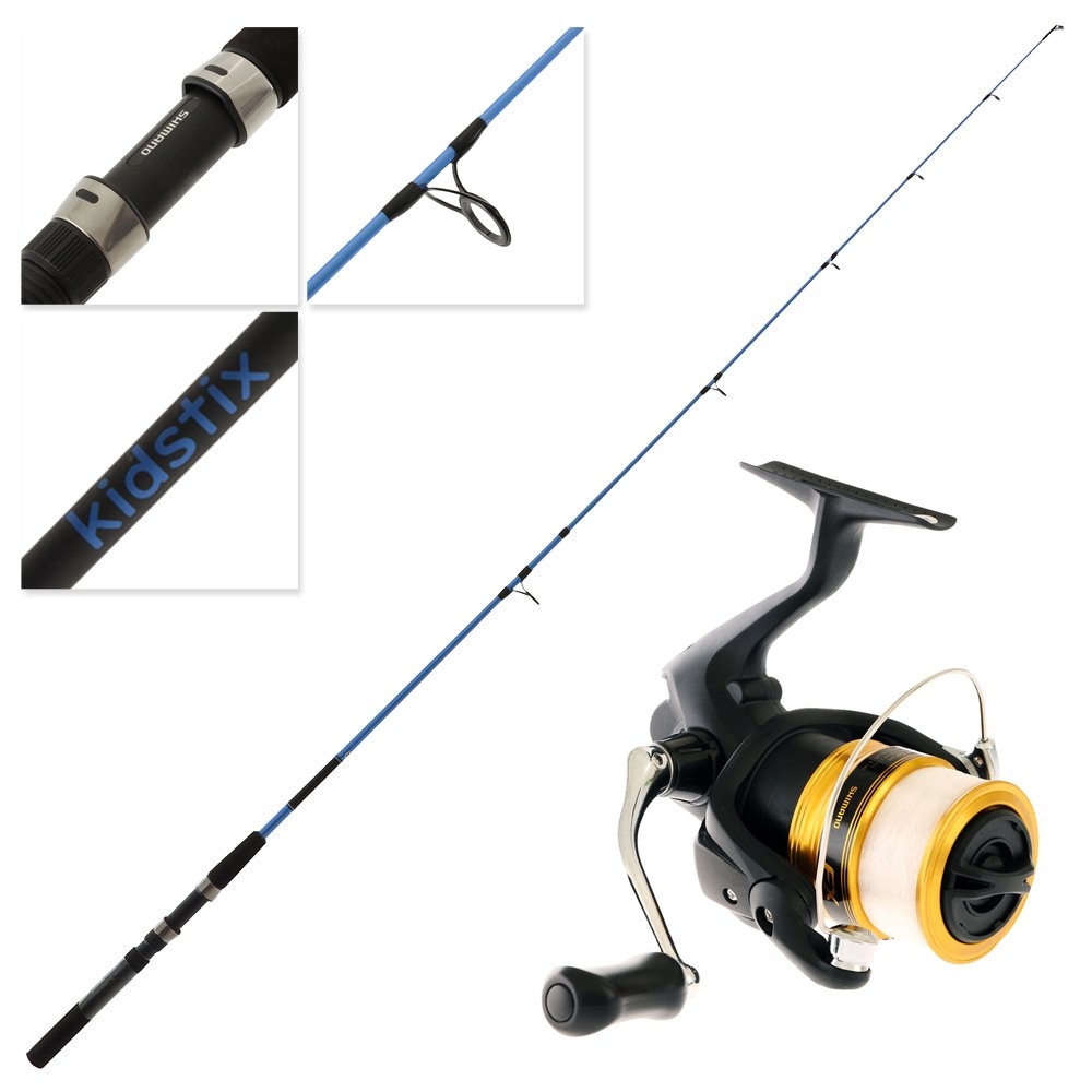 Shimano FX 2500 FC Kidstix Kids Spin Combo 6ft 2-5kg 2pc Metallic Blue