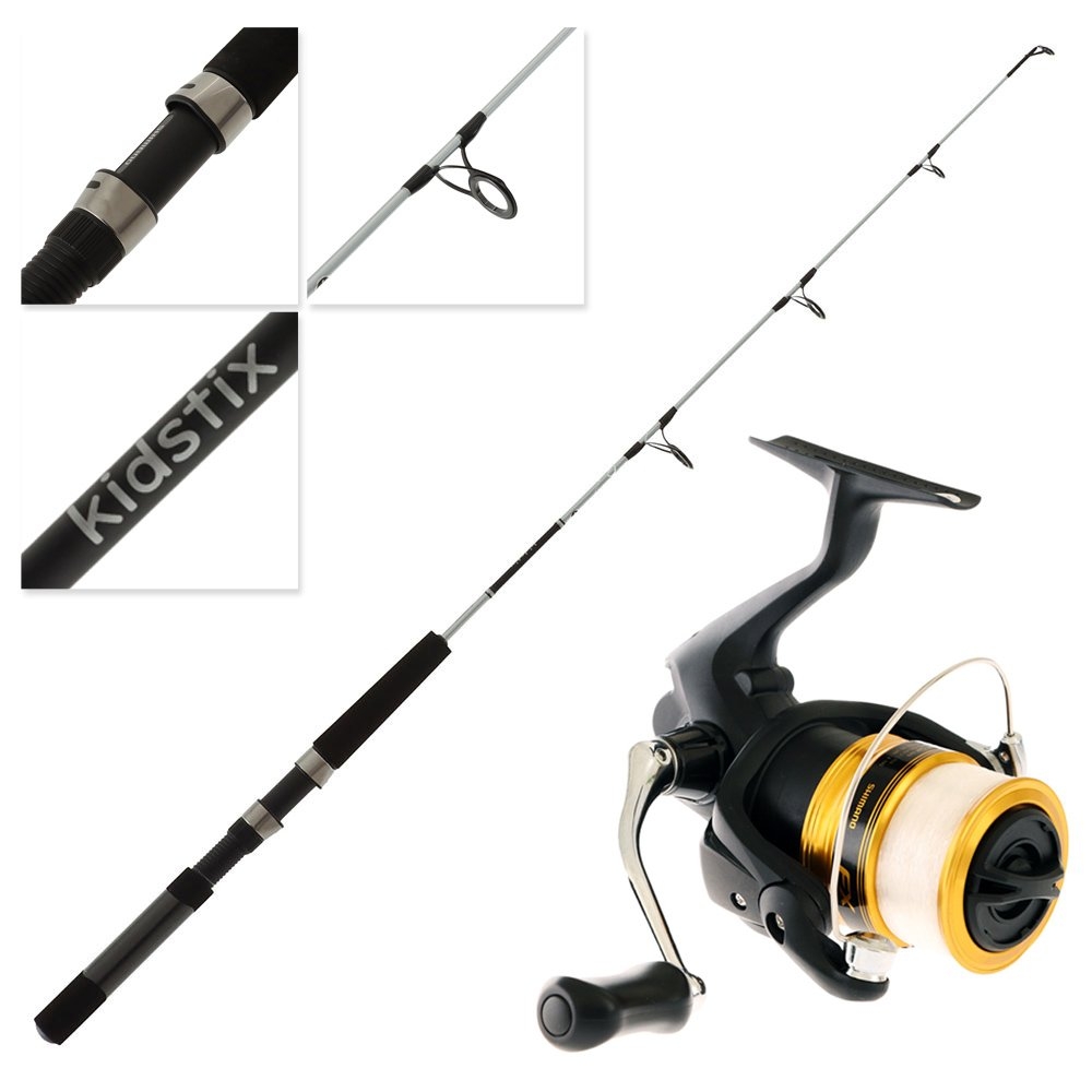 Shimano FX 2500 FC Kidstix Spinning Combo with Line 3ft 5in 3-5kg 1pc Silver