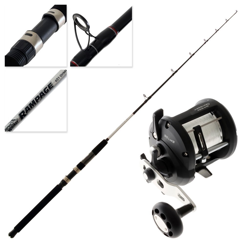 Jarvis Walker Odyssey 30 LWS Rampage Boat Combo with Line 6ft 10-15kg 1pc