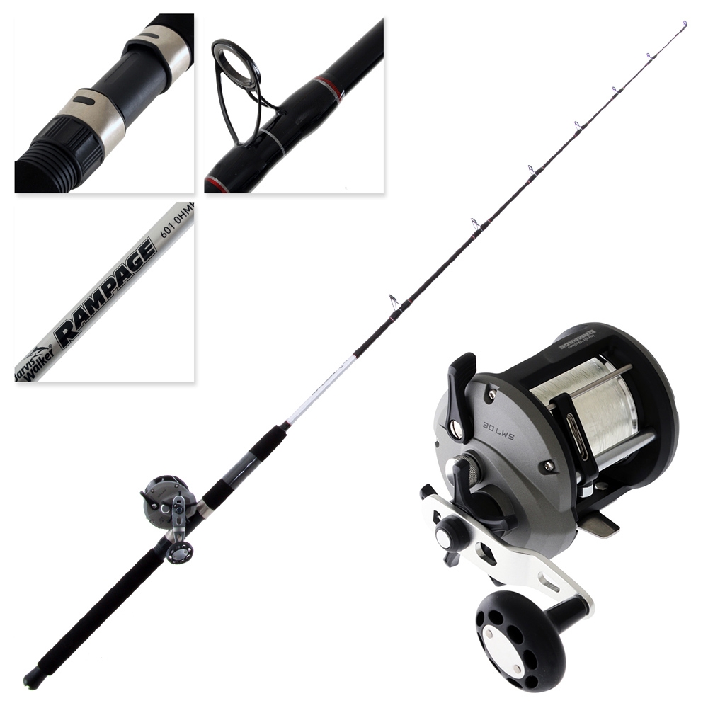 Jarvis Walker Rampage 30 Overhead Boat Combo with Line 6ft 10-15kg 1pc