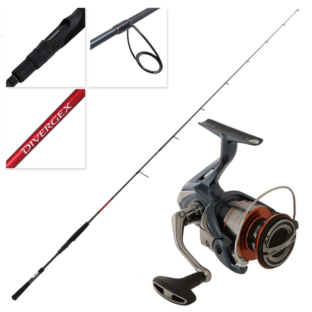 Shimano 25 Nasci C3000 HG FD Divergex Medium Heavy Soft Bait Spin Combo 7ft 6in 4-8kg 2pc