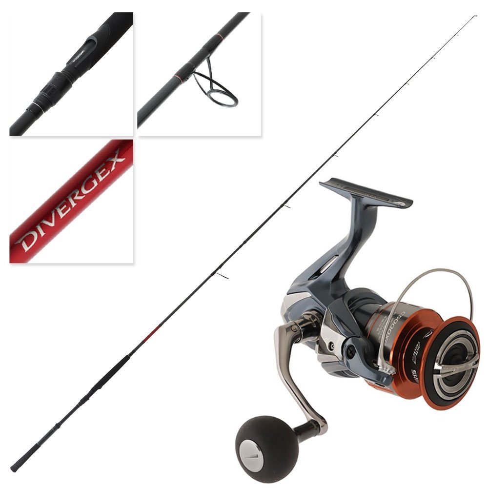 Shimano 25 Nasci C5000 XG FD Divergex Extra Heavy Spinning Rock Combo 9ft 8-15kg 2pc