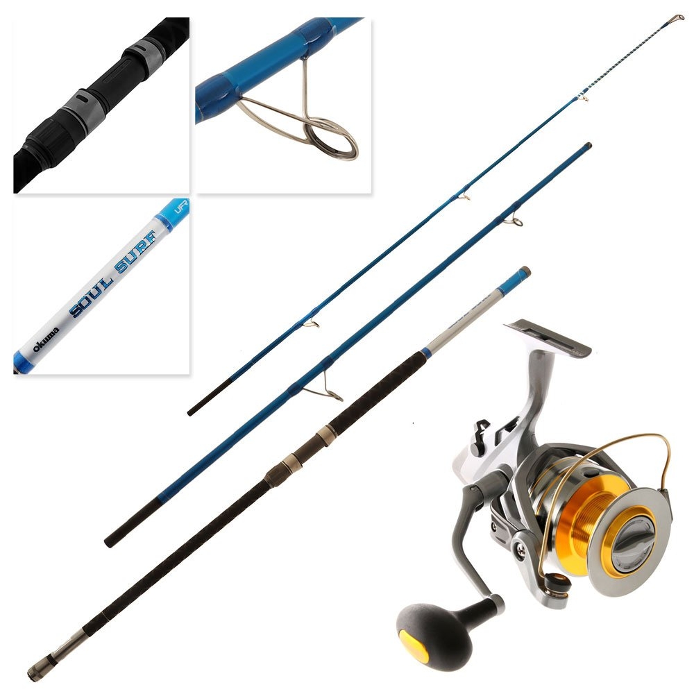 Okuma Baitfeeder Avenger 8000 Soul Surf Lumo Tip Rock Spin Combo 9ft 8in 10-15kg 3pc