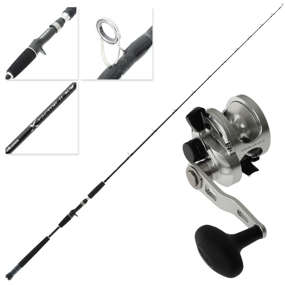 Okuma Cavalla 5N-S Single Speed Overhead Lever Drag Combo 6ft 3in 50-200g 2pc