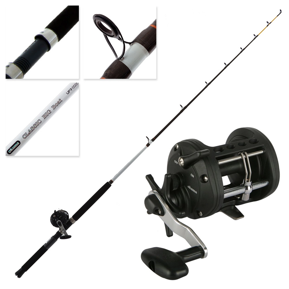 okuma classic boat rod CP-DR-702ML 7-Foot Pro Casting Rod, Black Finish : Fishing Rods : Sports & Outdoors footed guides and titanium oxide inserts Okuma Classic Reel Overhead Okuma