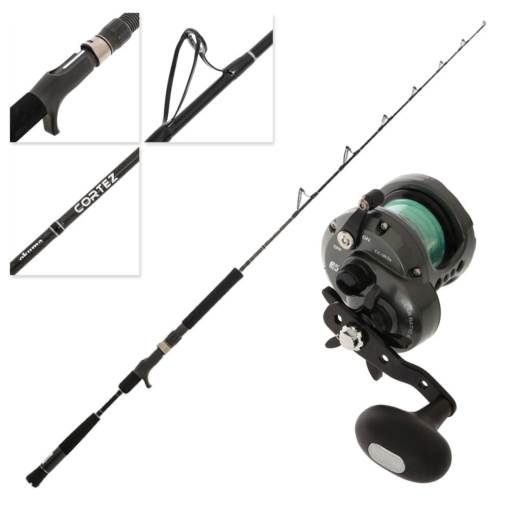 okuma cortez boat rods A Star Drag Reel Machined aluminum Okuma CZ-C-732SBK Cortez SBK Conventional