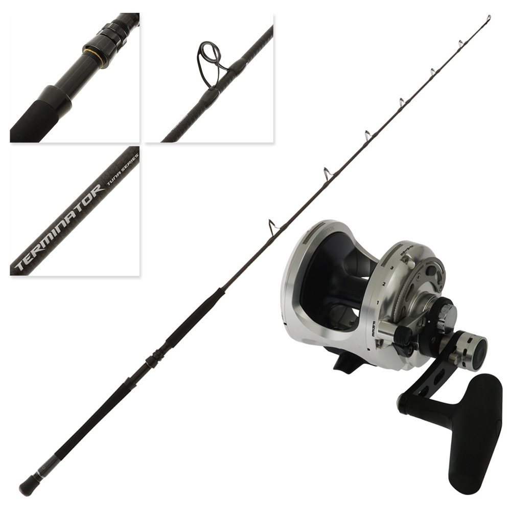 Okuma Makaira 20 Silver 2-Speed Terminator Tuna Jigging Combo 5ft 8in 100lb