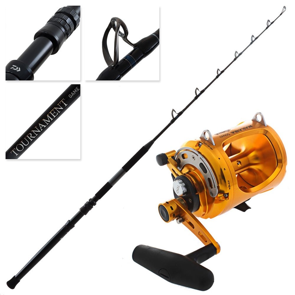 Okuma Makaira Gold 50W 2-Speed Daiwa 21 Tournament Game Combo 5ft 6in PE5-6 50-60lb 2pc