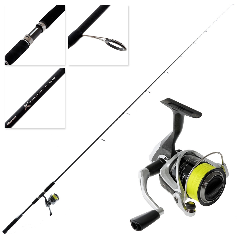 Okuma Safina 4000 X-Factor II Slim Inshore Spin Combo with 20lb Braid 9ft 6-10kg 2pc