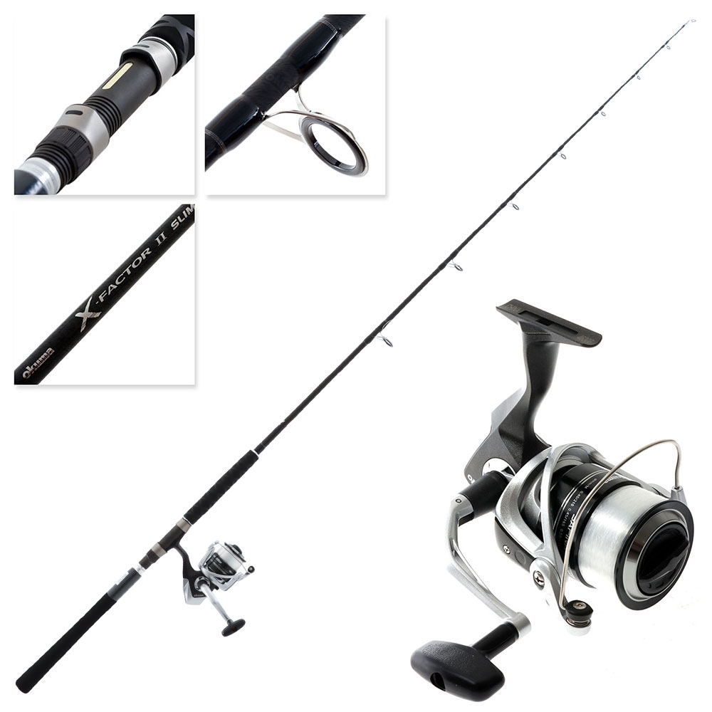 Okuma Safina 8000 Okuma X-Factor II Slim Strayline Spin Combo with with 10kg Mono 7ft 8-15kg 2pc