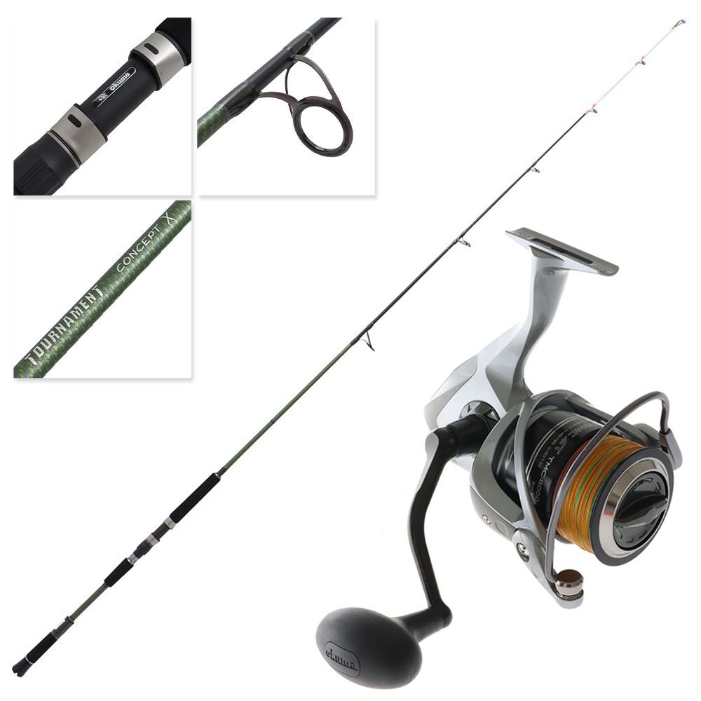 Okuma Tomcat 8000 Tournament Concept X 792M Boat Spin Combo with Braid 80-150g PE4-6 2pc