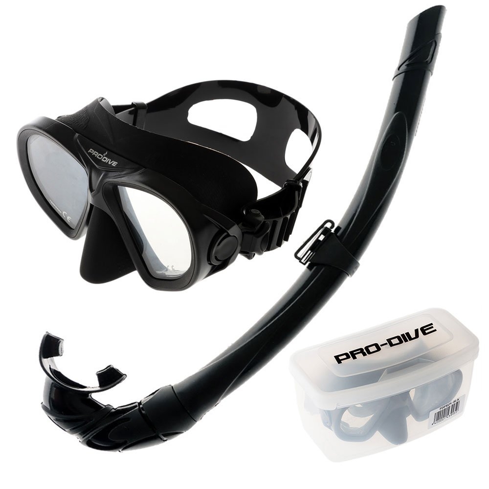 Pro-Dive Provider Low Volume Spearfishing Mask and Snorkel Set Black
