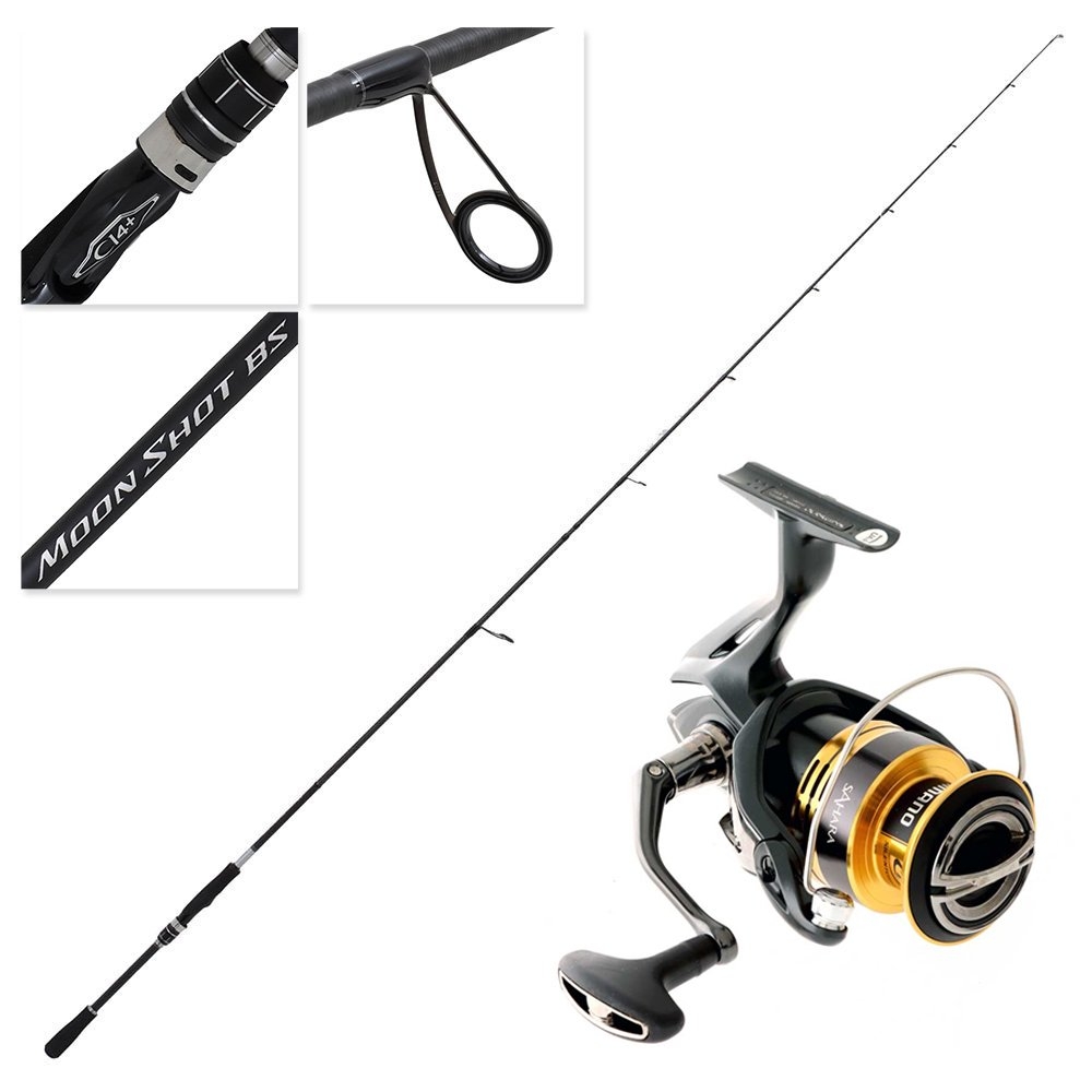 Shimano Sahara FJ 4000 XG Moonshot BS Medium Spinning Soft Bait Combo 7ft 3in PE0.8-2 2pc