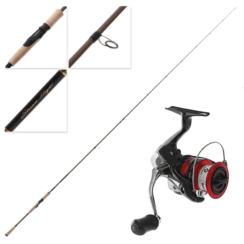 Shimano Sienna 2500 FG Stream Flight Medium Light Spin Freshwater Combo 8ft 3-6kg 2pc