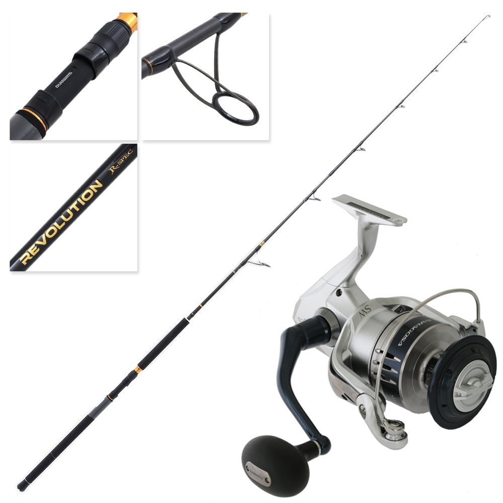 Shimano Saragosa SW A 14000 XG Revolution Topwater Travel Spin Combo 8ft 2in PE5-8 3pc