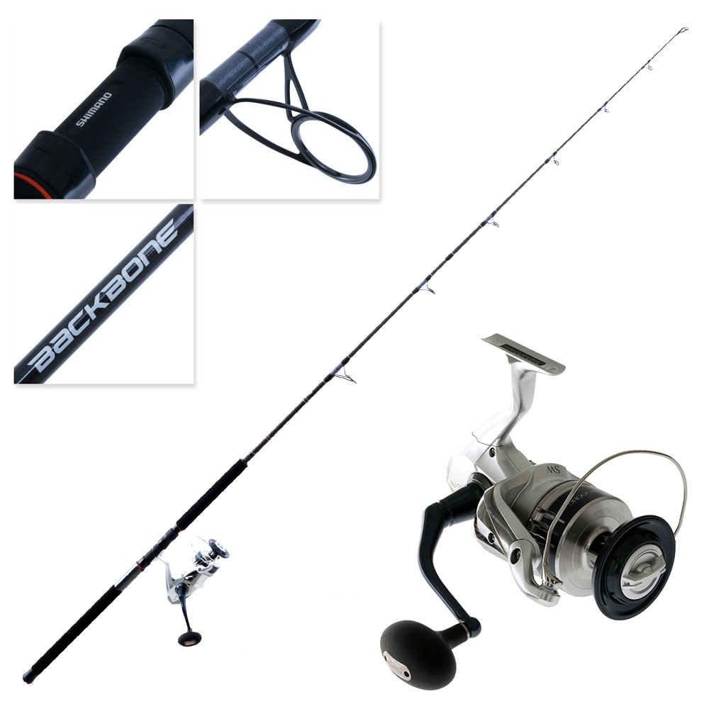 Shimano Saragosa 18000SW AHG Backbone Topwater Travel Spin Combo 8ft 2in 50-80lb 3pc