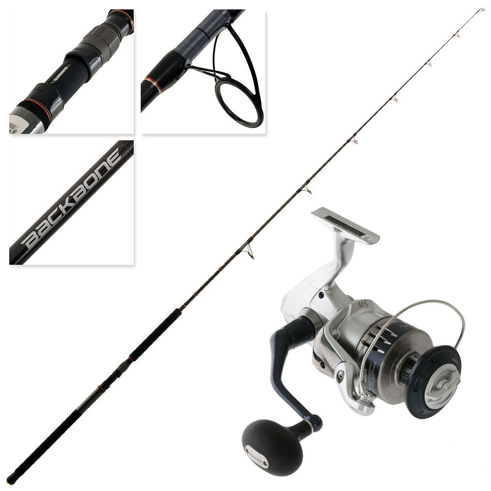 Shimano Saragosa SW A 8000 HG Backbone Topwater Spin Combo 8ft 2in 50-80lb 2pc