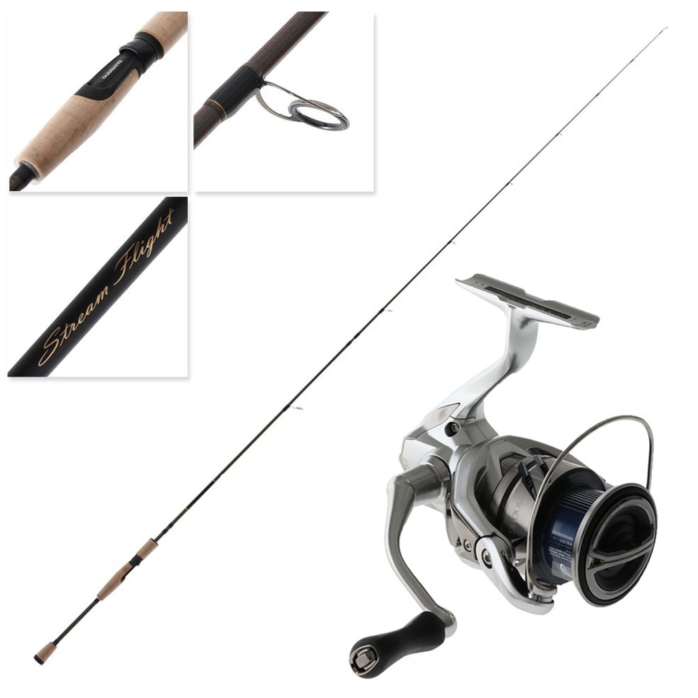 Shimano 23 Stradic 2500FM HG Stream Flight Medium Light Spin Freshwater Combo 8ft 3-6kg 2pc