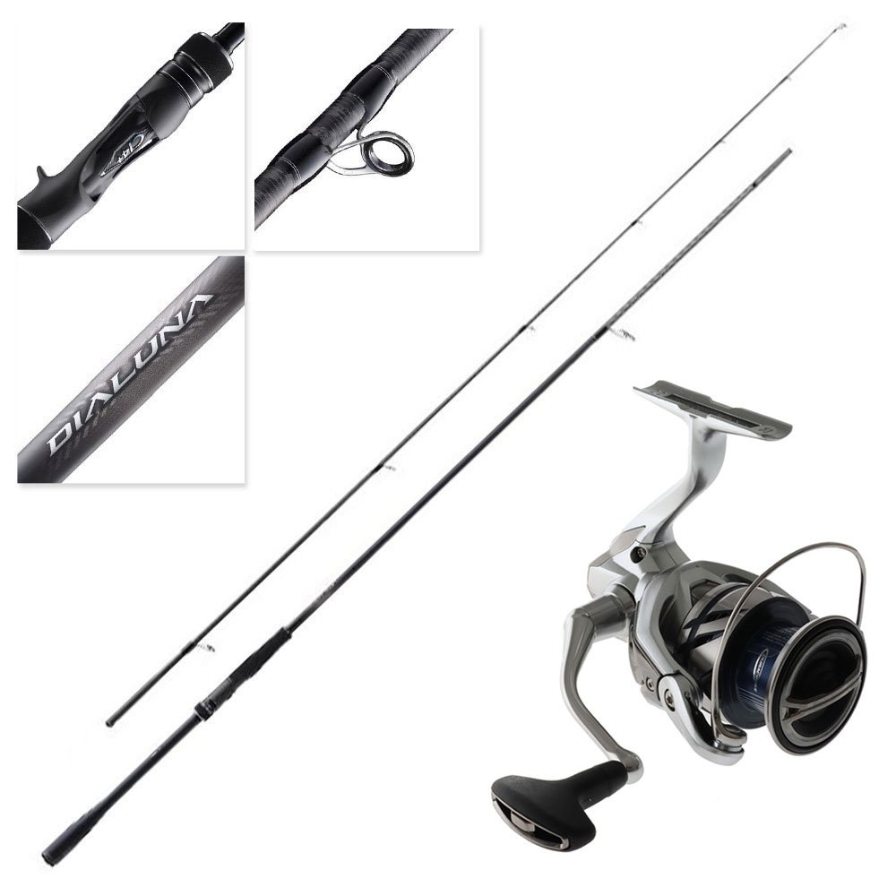 Shimano 23 Stradic C3000FM HG Dialuna S76M Medium Freshwater Spin Combo 7ft 6in 7-35g PE0.8-2 2pc