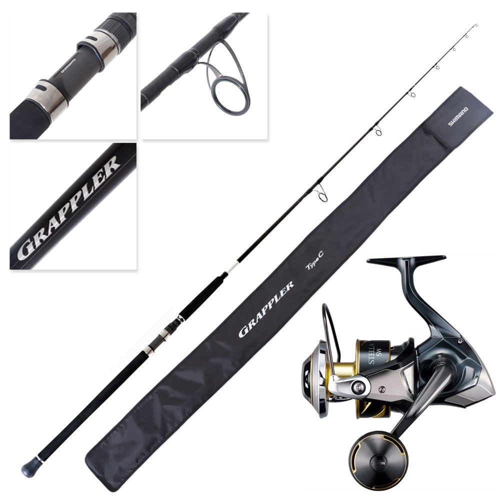 Shimano 25 Stella SWD 10000 HGD Grappler Type C S82H Topwater Spin Combo 8ft 2in PE8 150g 2pc