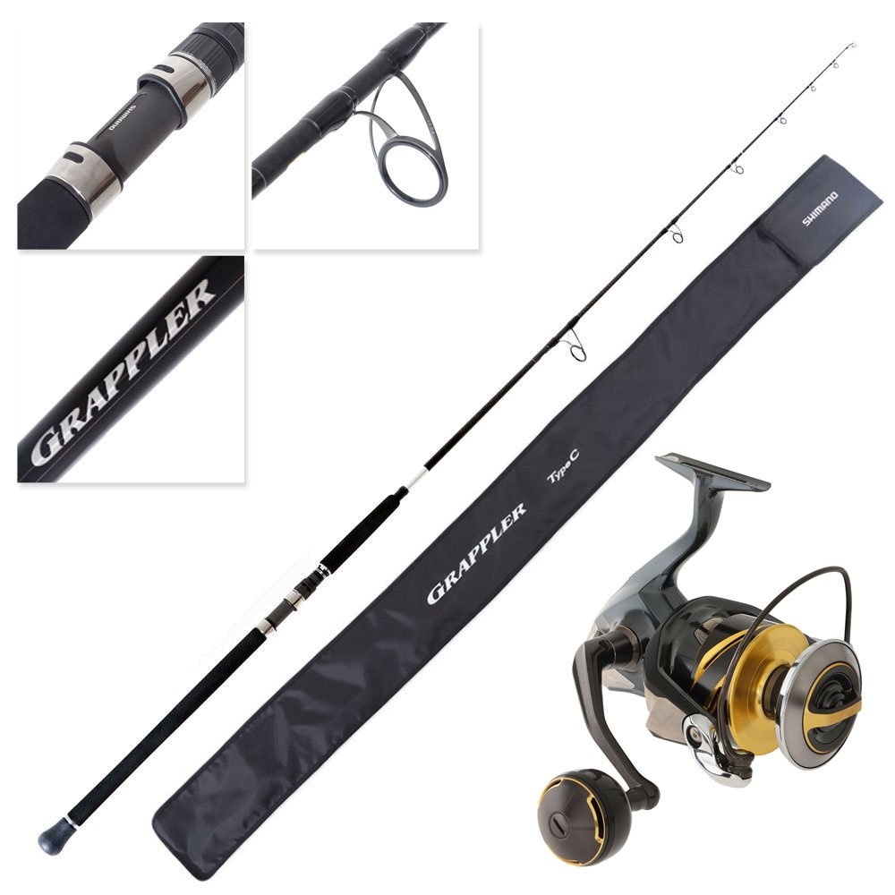 Shimano 25 Stella SWD 10000 HGD Grappler Type C S82H Topwater Spin Combo 8ft 2in PE8 150g 2pc