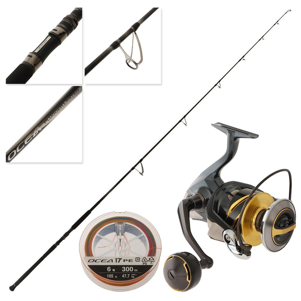 Shimano Stella SWD 10000 HGD Heavy Topwater Spin Combo 8ft 8in PE8 2pc with Braid