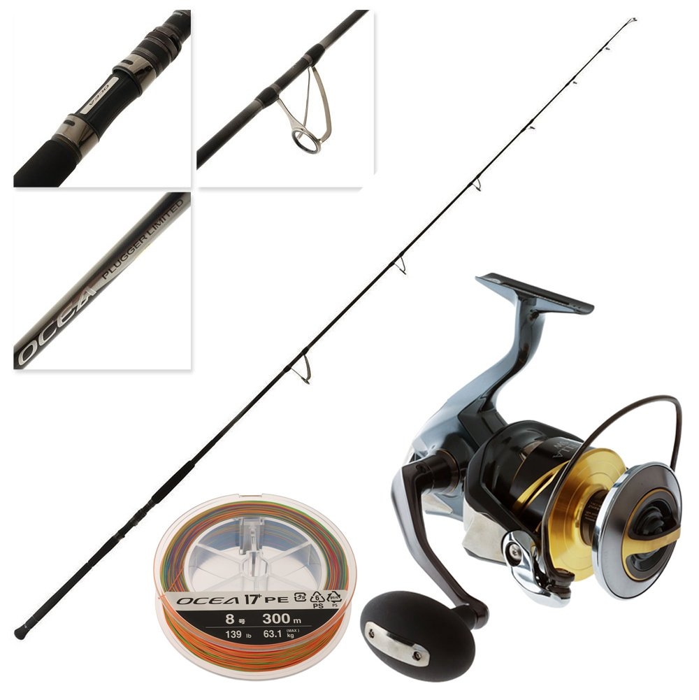 Shimano Stella SWD 14000 XGD Heavy Topwater Spin Combo 8ft 8in PE8 2pc with Braid