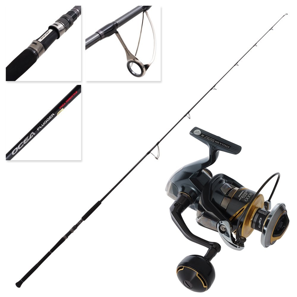 Shimano 25 Stella SW 8000 HG 24 Ocea Plugger Full Throttle M Topwater Combo 8ft 3in PE5 2pc