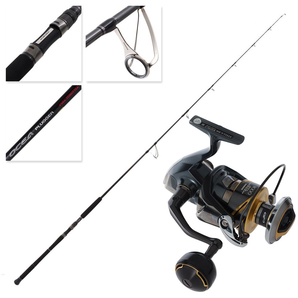 Shimano 25 Stella SW 8000 HG 24 Ocea Plugger Full Throttle MH Topwater Combo 8ft 3in PE6 2pc
