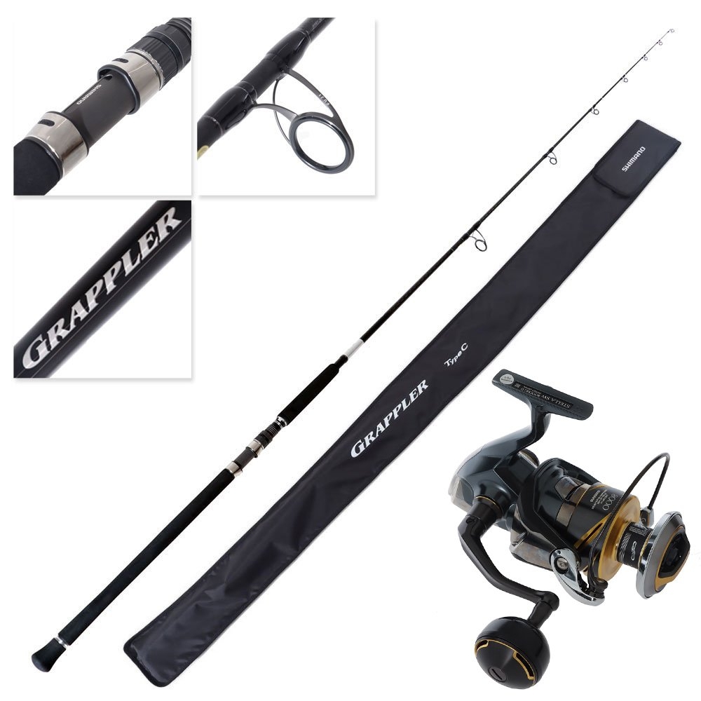 Shimano 25 Stella SW 8000 HG 25 Grappler Type C S82M Topwater Spin Combo 8ft 2in PE5 100g 2pc