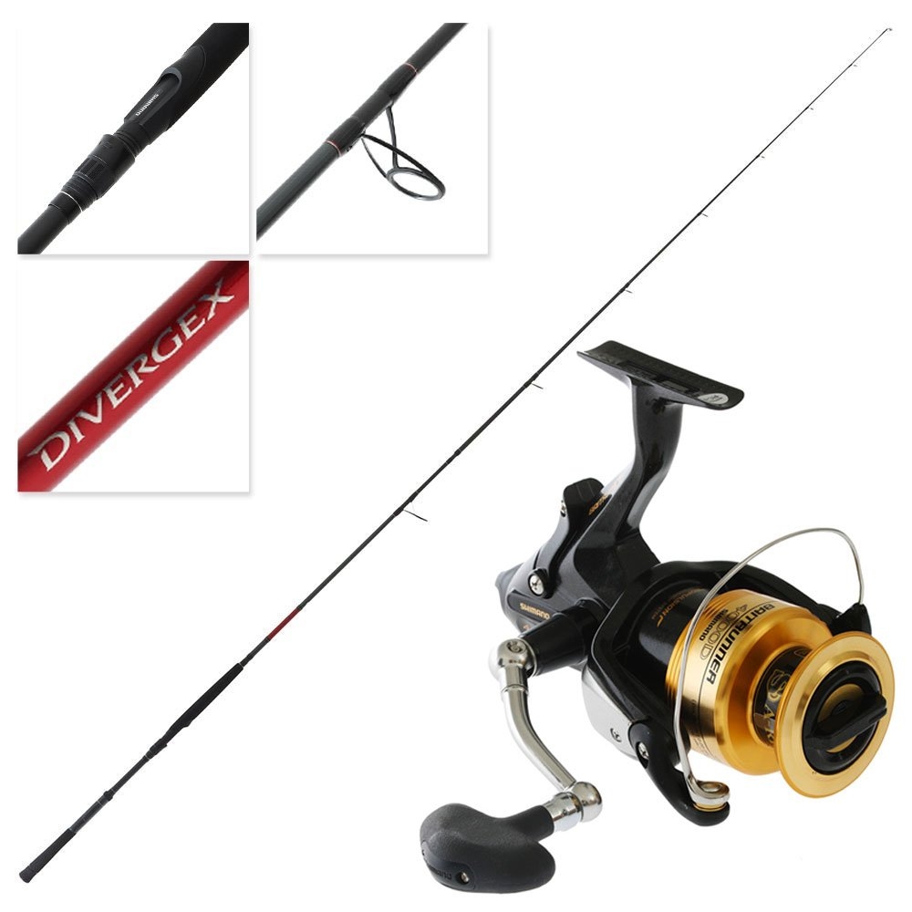 Shimano Baitrunner 4000 D Divergex Extra Heavy Spinning Rock Combo 9ft 8-15kg 2pc