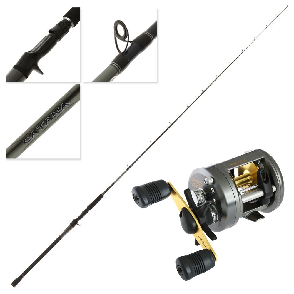 Shimano Corvalus 300 Baitcast 25 Catana Overhead Slow Jig Combo 6ft 6in PE2 2pc