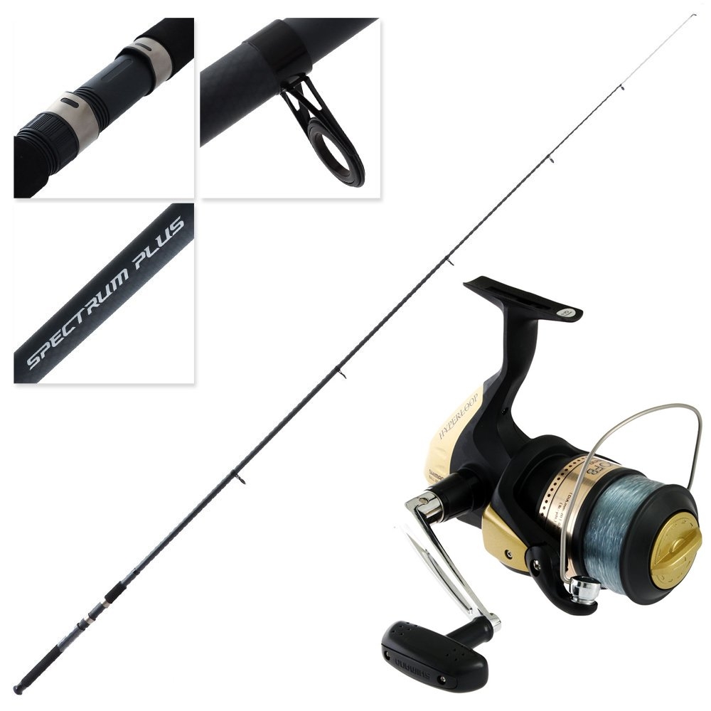 Shimano Hyperloop 6000 FB Spectrum Plus Telescopic Surf Spin Combo with Line 12ft 6-10kg