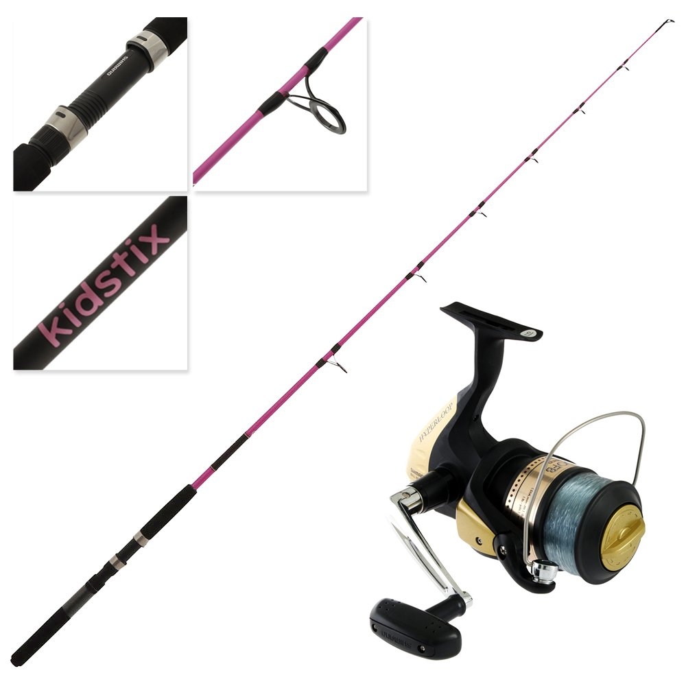 Shimano Hyperloop 6000 FB Kidstix Kids Spin Combo 6ft 8-12kg 1pc Metallic Pink