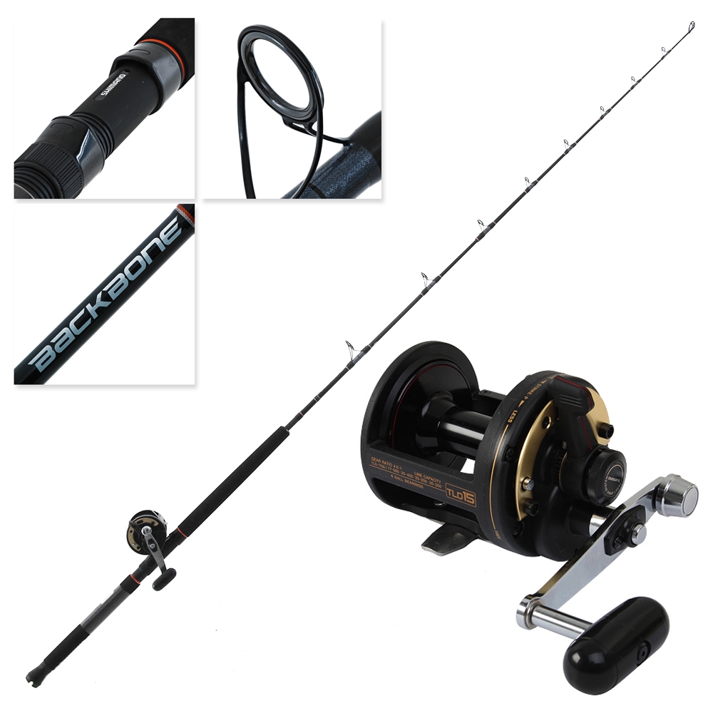 Shimano Triton TLD 15 Backbone Lever Drag Single Speed Travel Boat Combo 6ft 6in 10-15kg 3pc