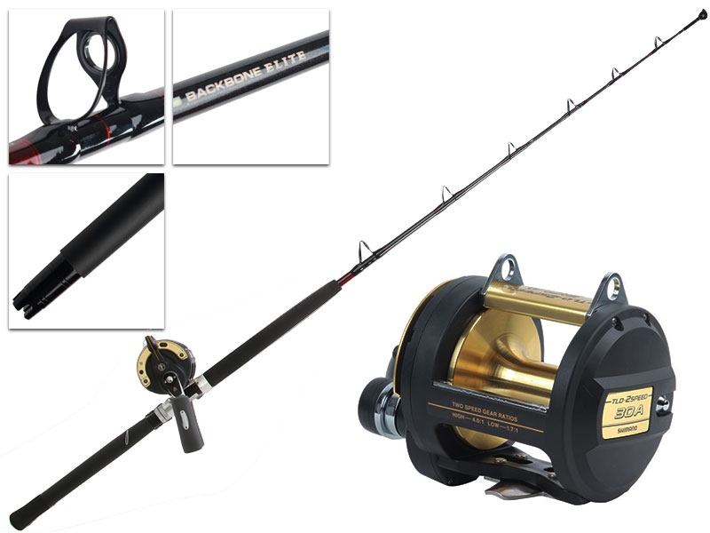 Shimano Triton Lever Drag TLD-30 2-Speed and Backbone Elite Game Combo 5ft 7in 24kg 1pc