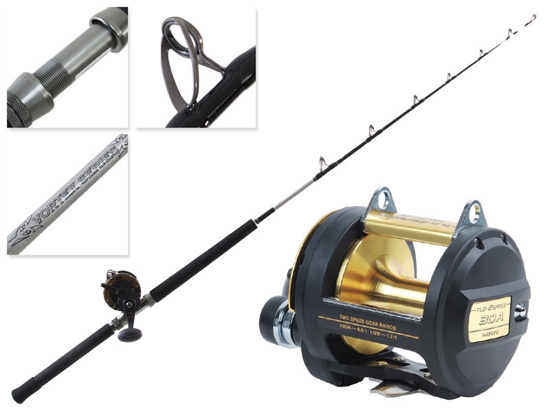 Shimano Triton Lever Drag TLD-30 2-Speed and Vortex Game Combo 5ft 6in 24-37kg 1pc