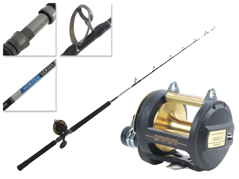 Shimano Triton Lever Drag TLD-30 2-Speed and Vortex Game Combo 5ft 7in 15-24kg 1pc