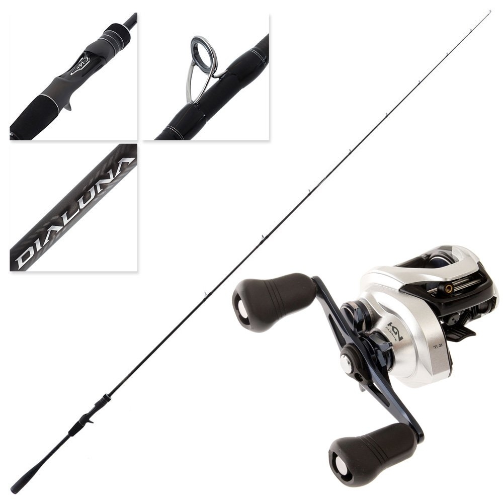 Shimano Tranx 200A-HG Dialuna B76M Medium Baitcaster Combo 7ft 6in 8-40g PE1-2.5 2pc