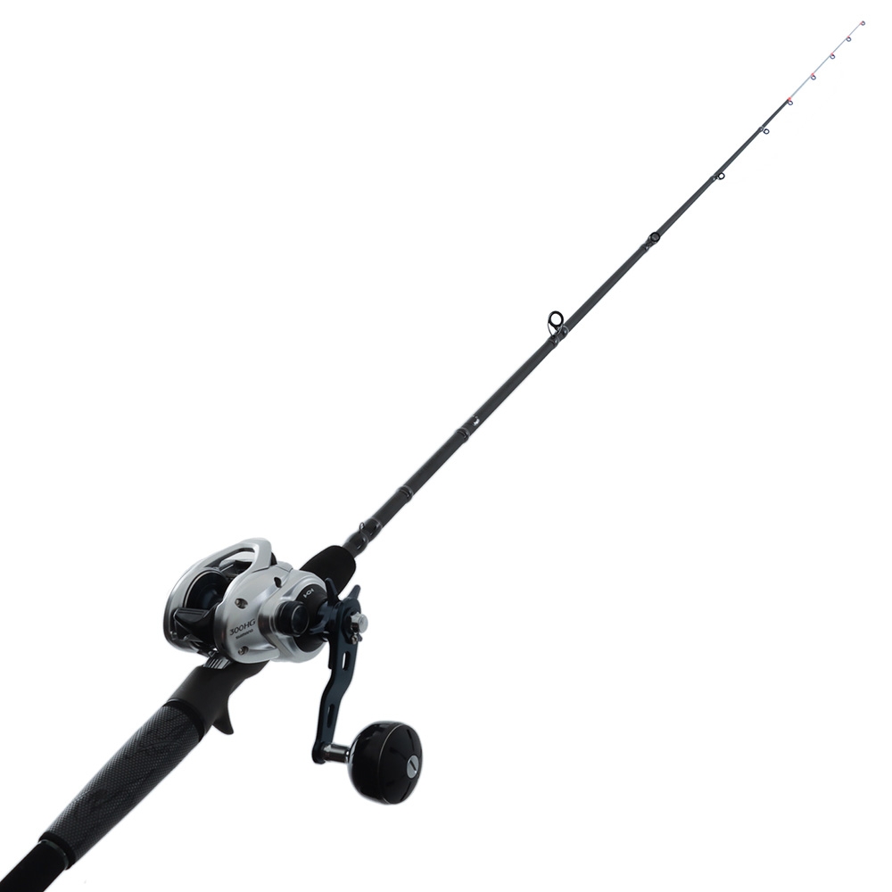 Shimano Tranx 300-HG Blackout Engetsu Heavy OH Slow Jig Combo 6ft 6in 20-30lb 2pc