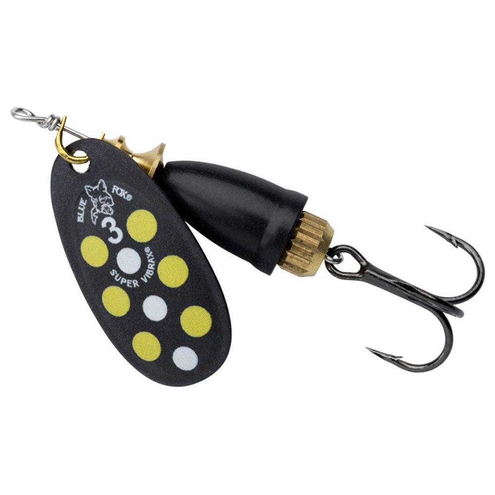Blue Fox Vibrax UV Spinner Lure 6g Black Yellow White UV