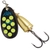 Blue Fox Vibrax Mid Depth Spinner Lure 8g Black Yellow Dots
