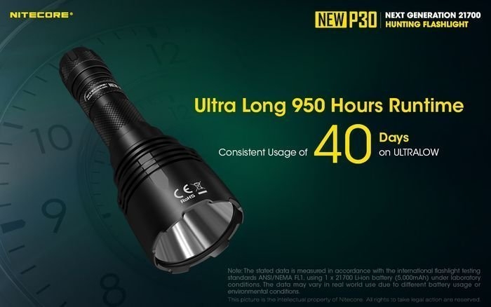 NITECORE P30 Long Throw Flashlight with Battery 1000 Lumen