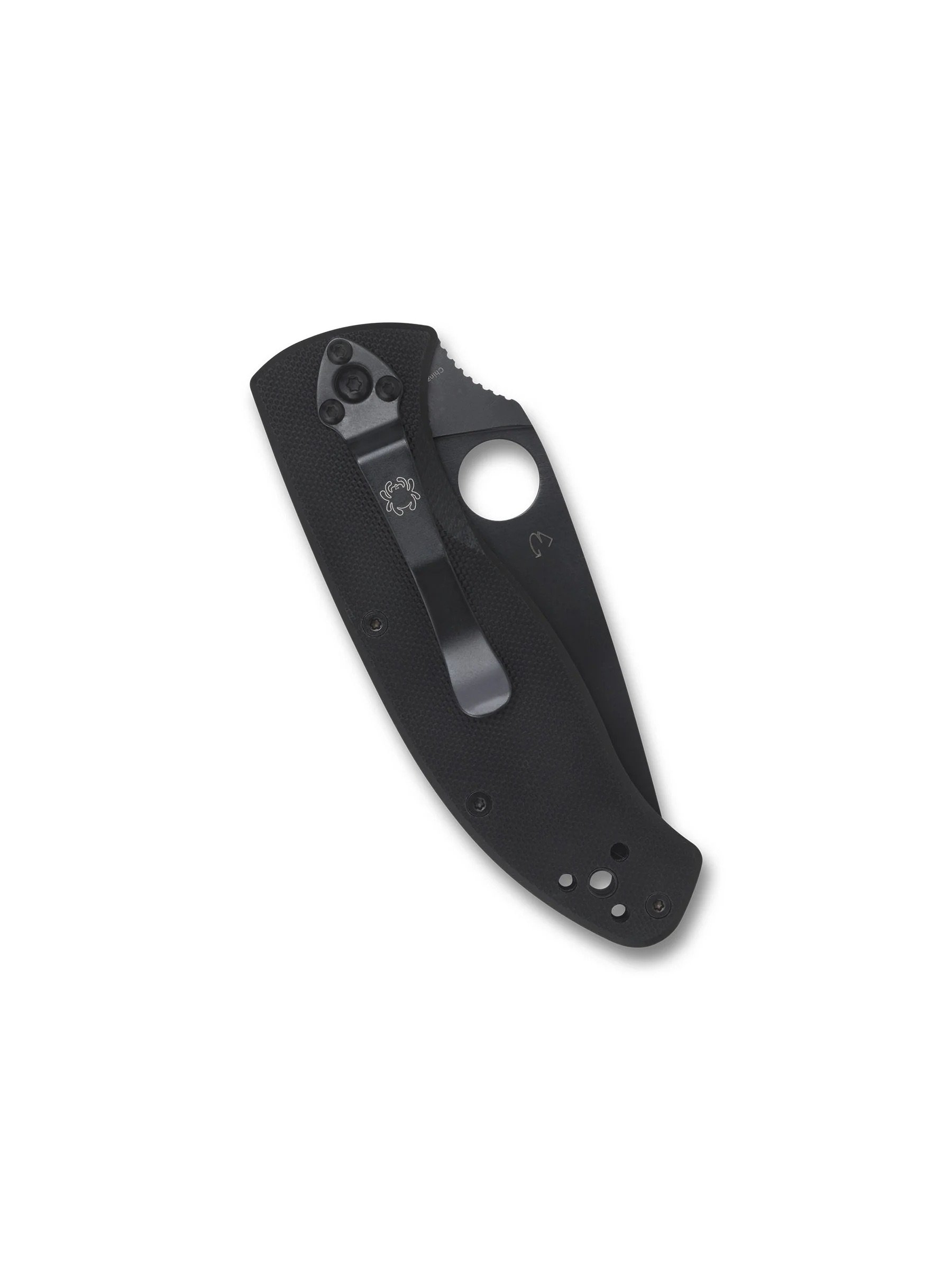 Spyderco Tenacious G-10 Combo Blade Pocket Knife Black Oxide Blade 8.6cm