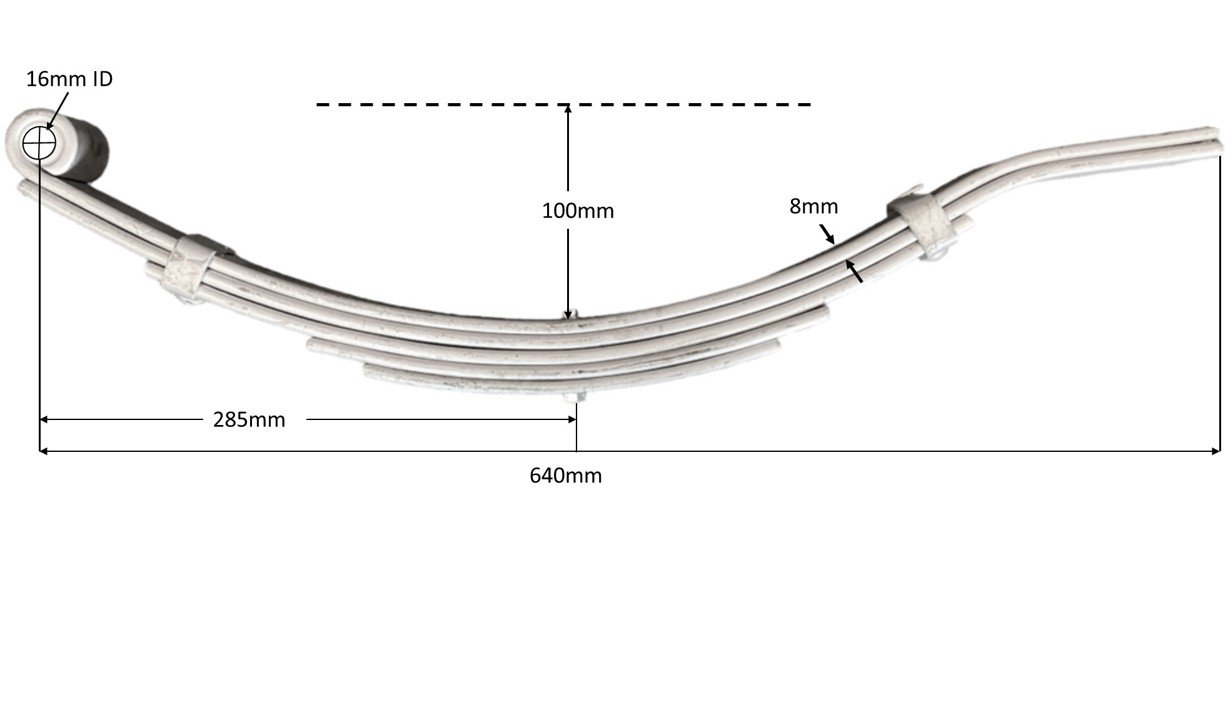 Trojan Multi-Leaf Trailer Spring 640mm 2000kg Qty 2