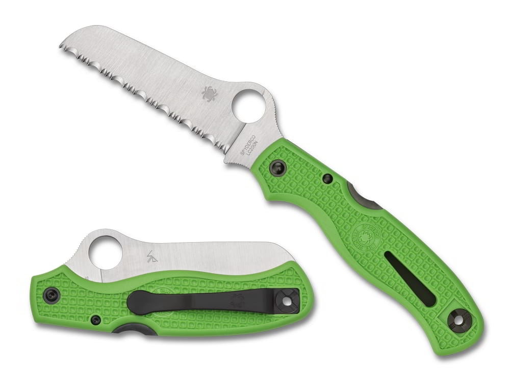 Spyderco Atlantic Salt Serrated Pocket Knife Green 9.3cm