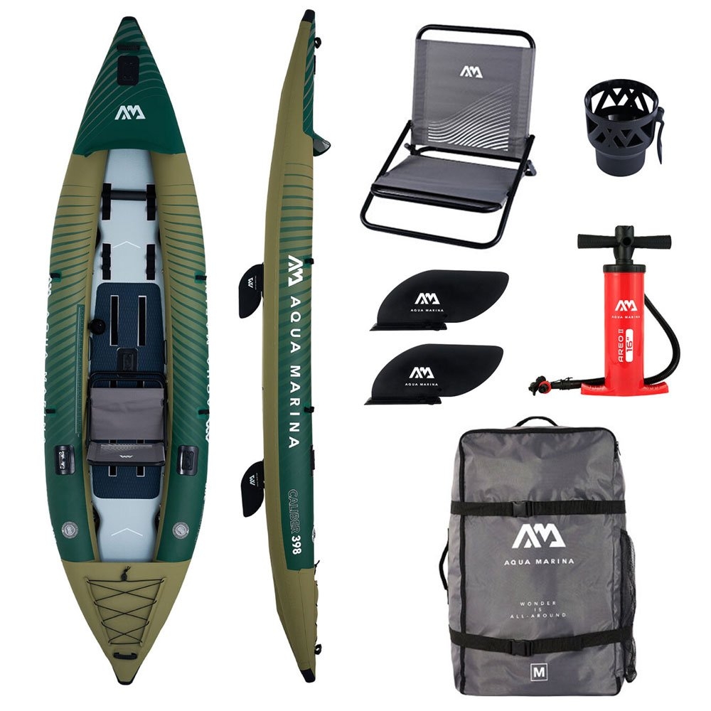Aqua Marina Caliber 1-2 Person Inflatable Fishing Kayak 398cm
