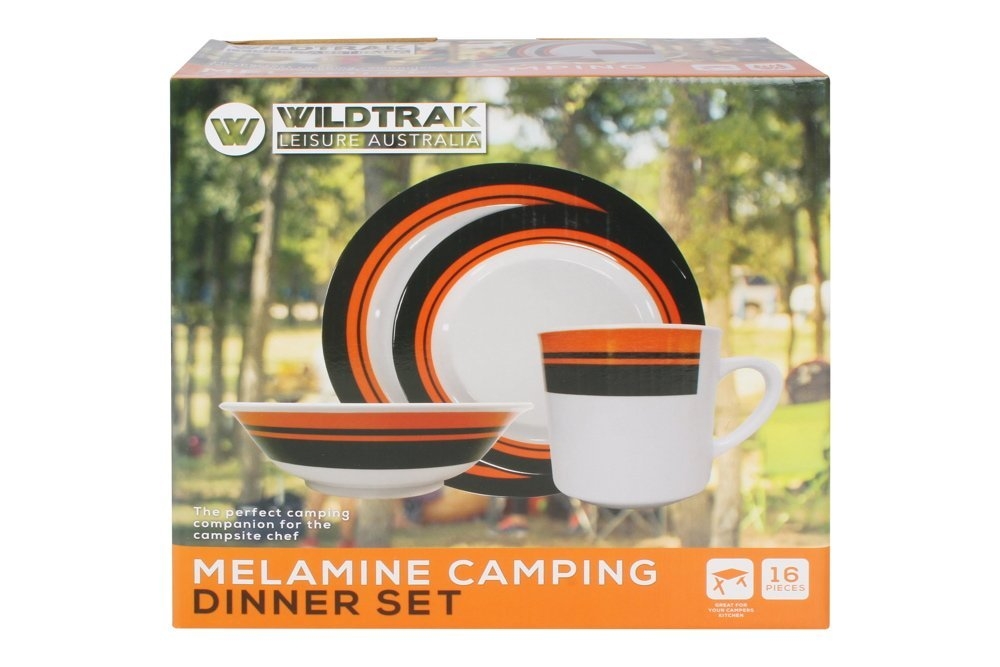 Wildtrak 16-Piece BPA-Free Melamine Camping Dinner Set